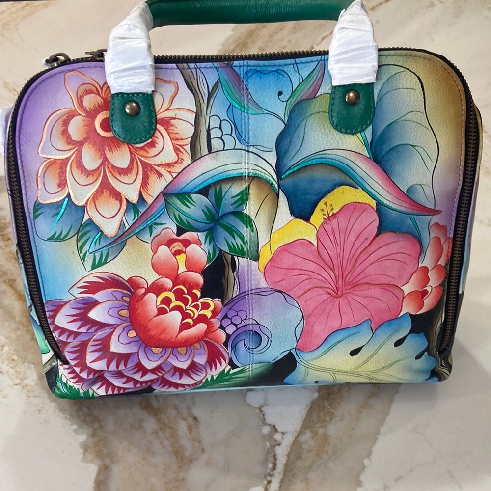 Anuschka Floral Hand-Painted Shoulder Bag - Picture 2 of 4